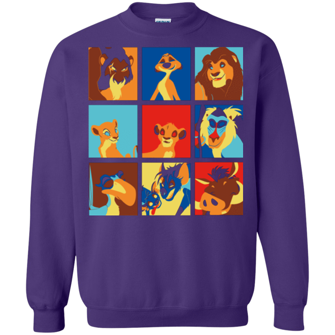 Sweatshirts Purple / Small Lion Pop Crewneck Sweatshirt