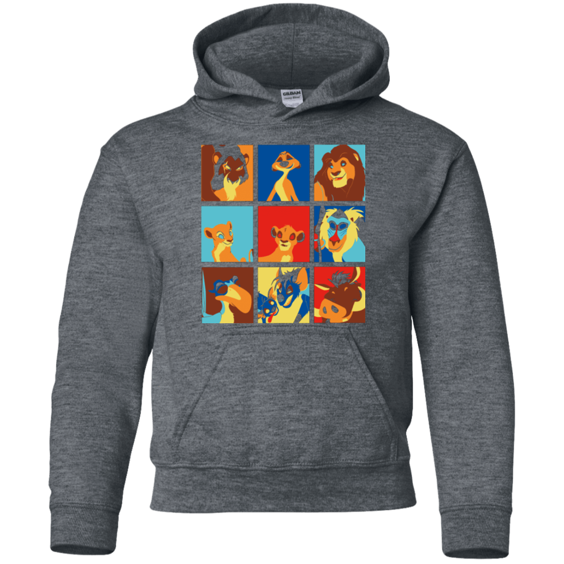 Sweatshirts Dark Heather / YS Lion Pop Youth Hoodie