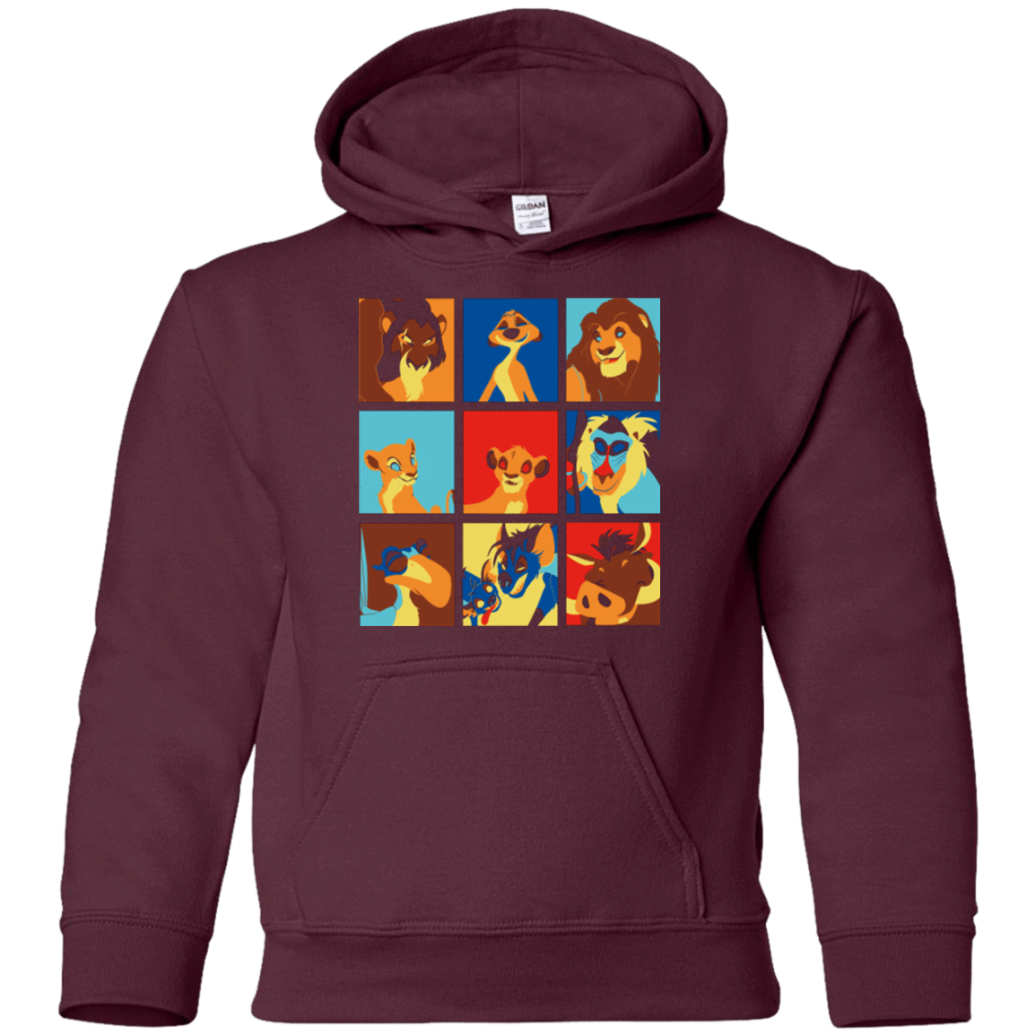 Sweatshirts Maroon / YS Lion Pop Youth Hoodie