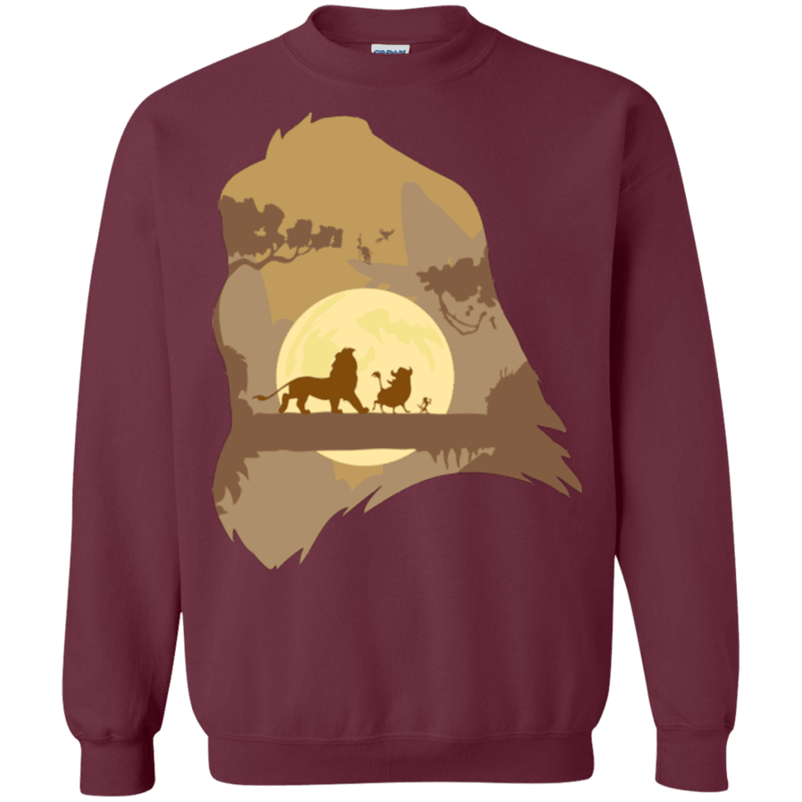 Sweatshirts Maroon / Small Lion Portrait Crewneck Sweatshirt
