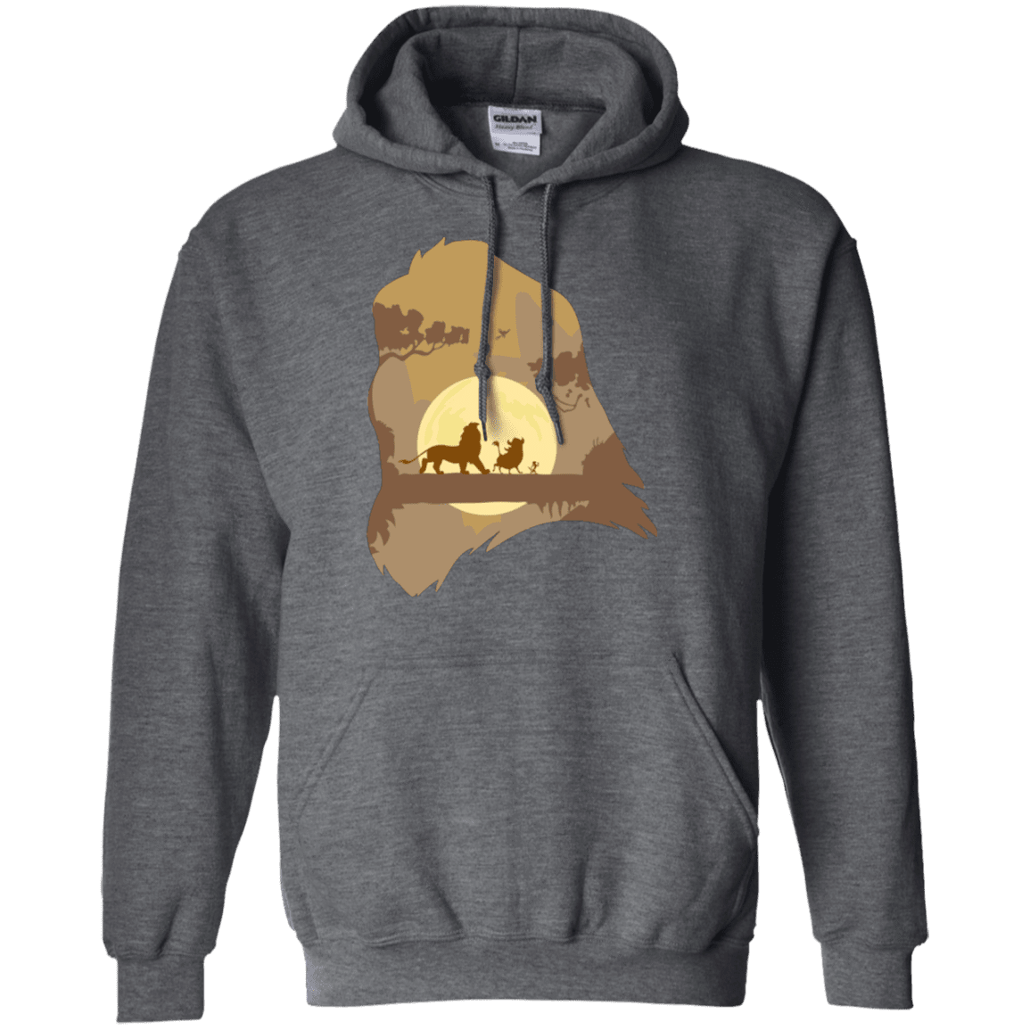 Sweatshirts Dark Heather / Small Lion Portrait Pullover Hoodie