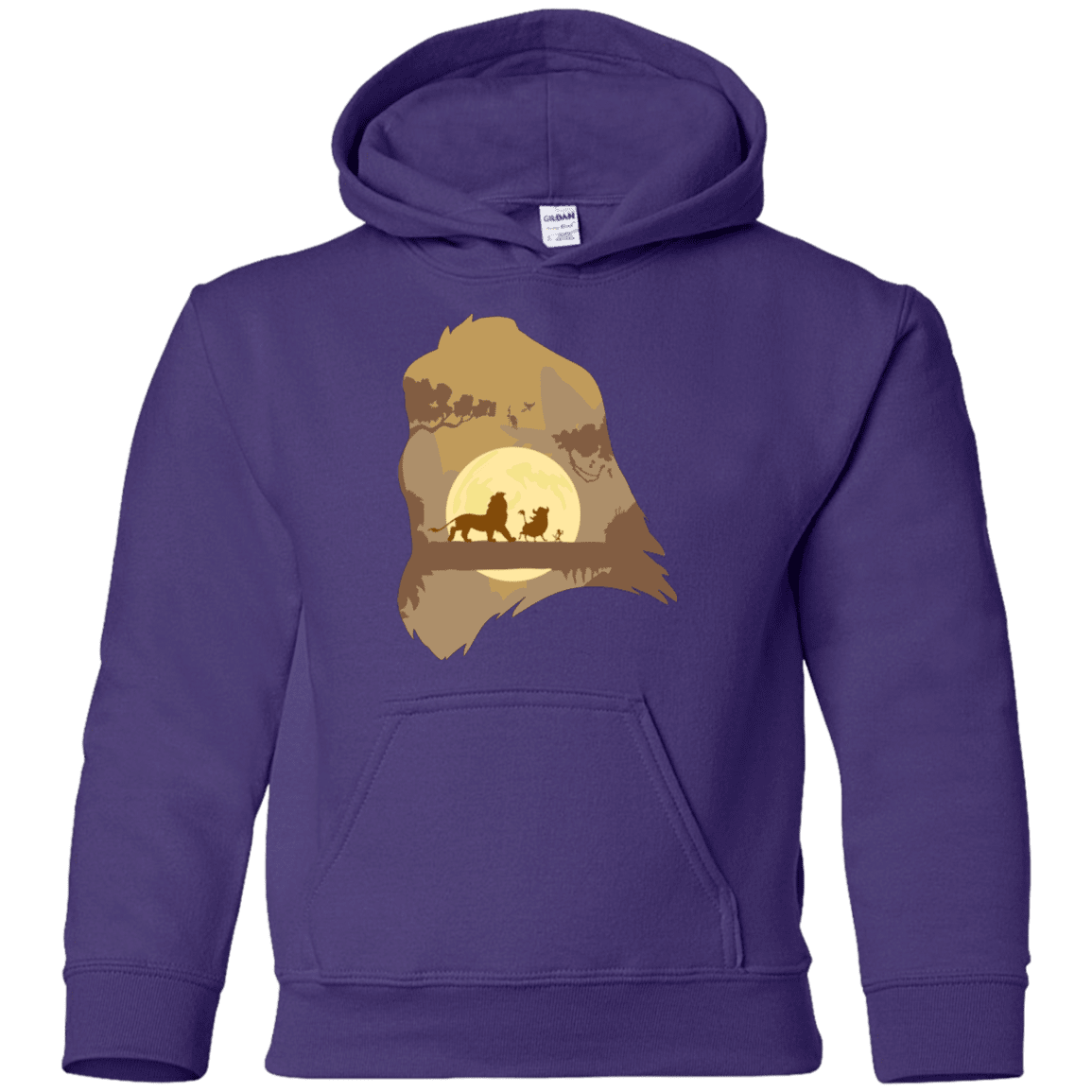 Sweatshirts Purple / YS Lion Portrait Youth Hoodie