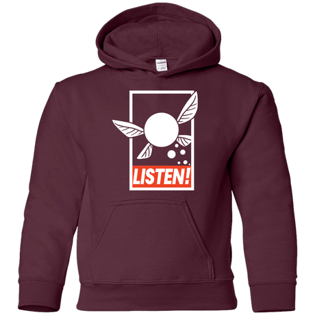 Sweatshirts Maroon / YS LISTEN! Youth Hoodie
