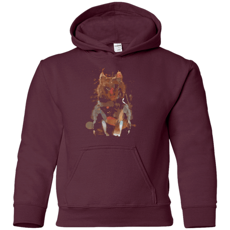 Sweatshirts Maroon / YS Little Foxy Watercolor Youth Hoodie