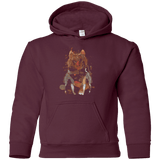 Sweatshirts Maroon / YS Little Foxy Watercolor Youth Hoodie