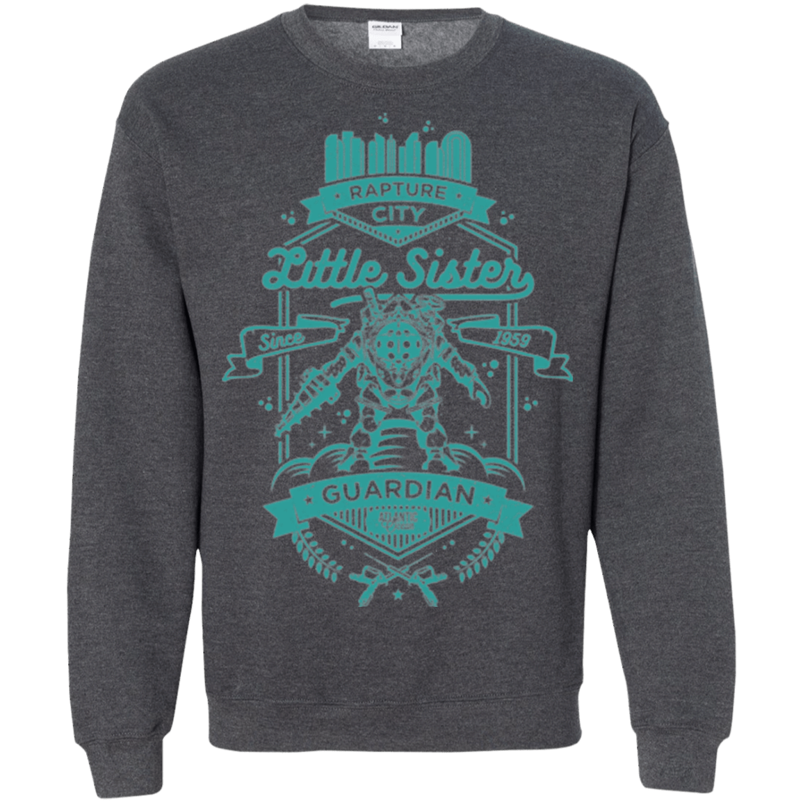 Sweatshirts Dark Heather / Small Little Sister Protector Crewneck Sweatshirt