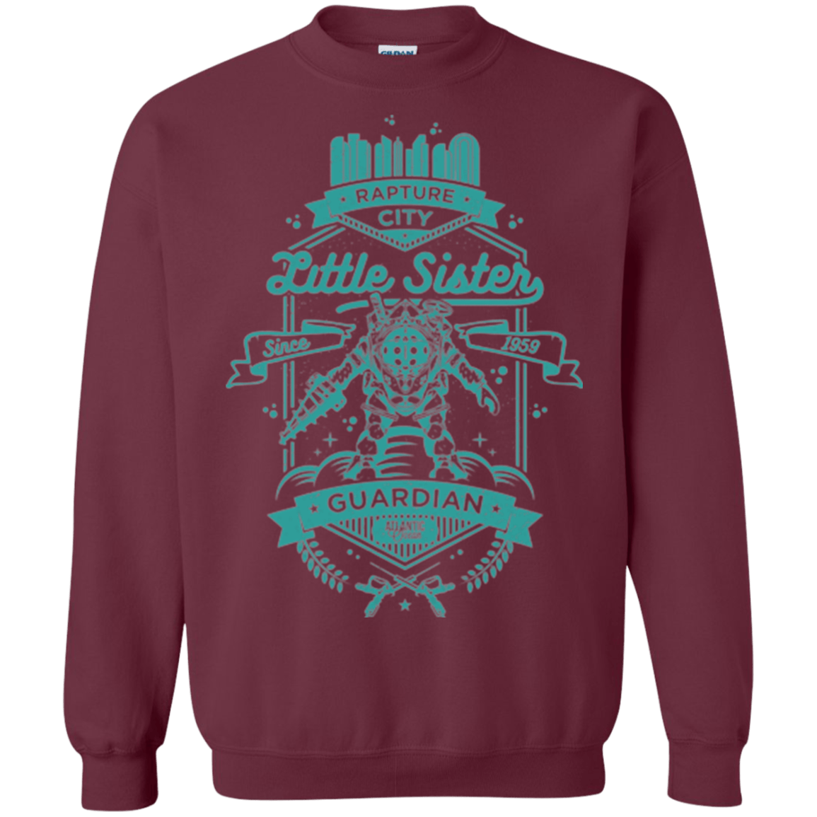 Sweatshirts Maroon / Small Little Sister Protector Crewneck Sweatshirt
