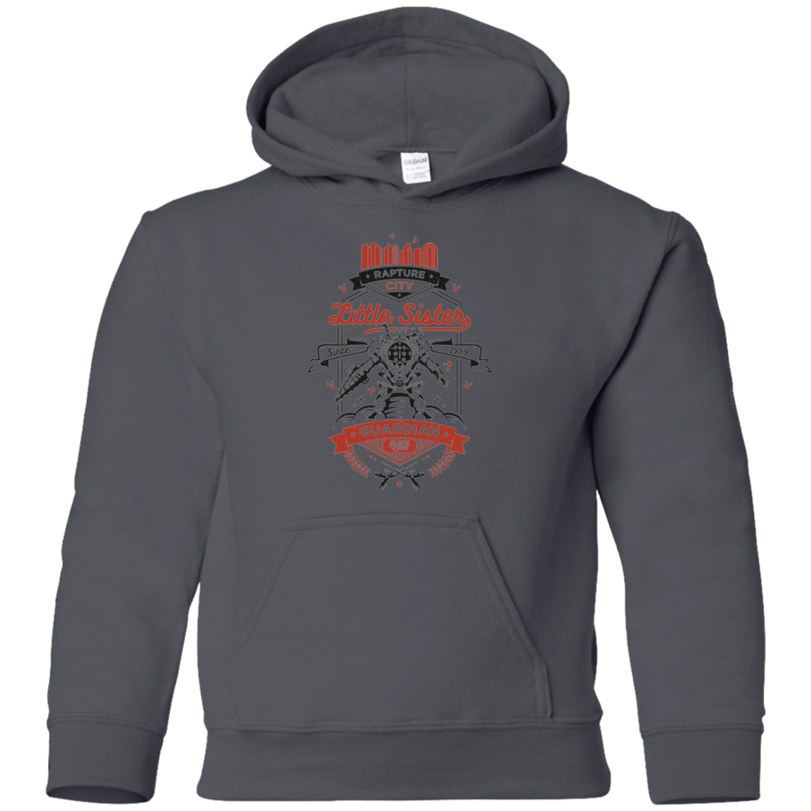 Sweatshirts Charcoal / YS Little Sister Protector V2 Youth Hoodie