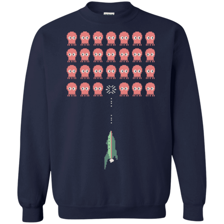 Sweatshirts Navy / Small Lobster invaders Crewneck Sweatshirt