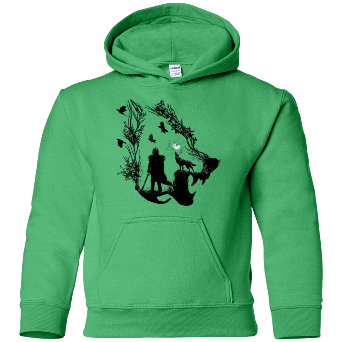 Sweatshirts Irish Green / YS Lone wolf Youth Hoodie