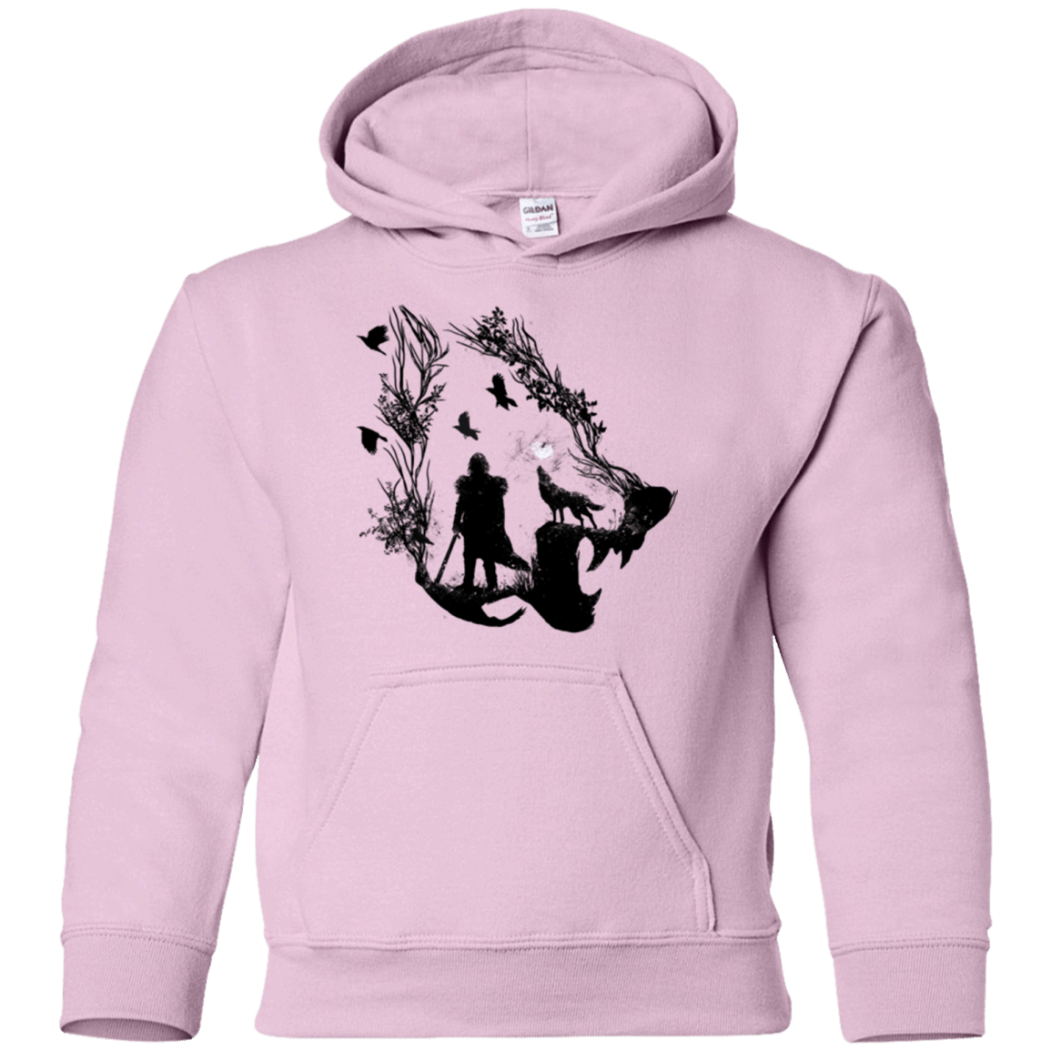 Sweatshirts Light Pink / YS Lone wolf Youth Hoodie