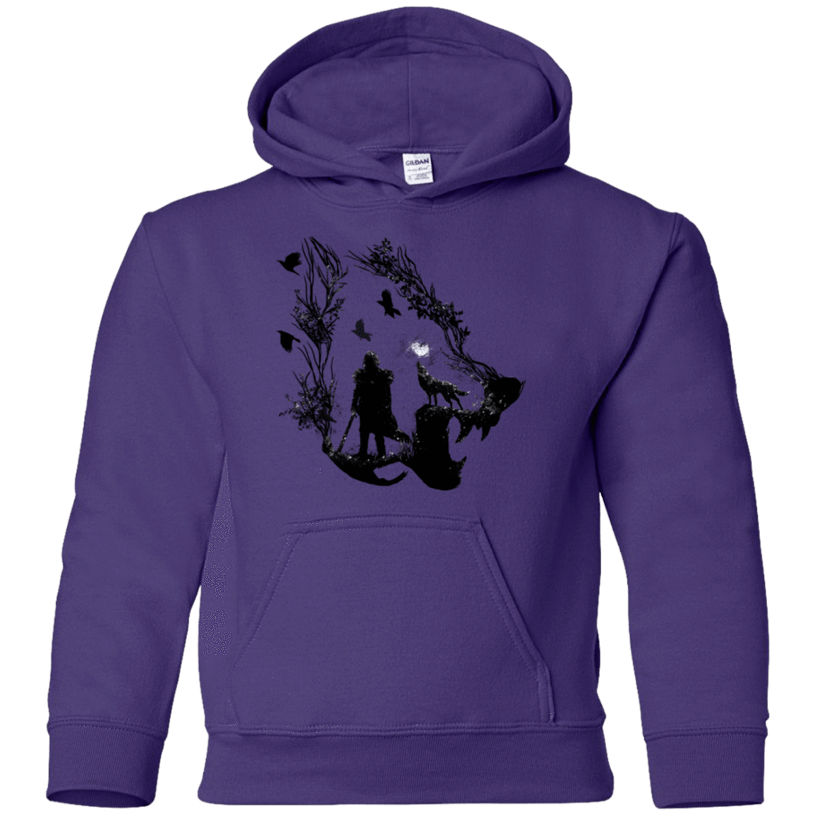 Sweatshirts Purple / YS Lone wolf Youth Hoodie