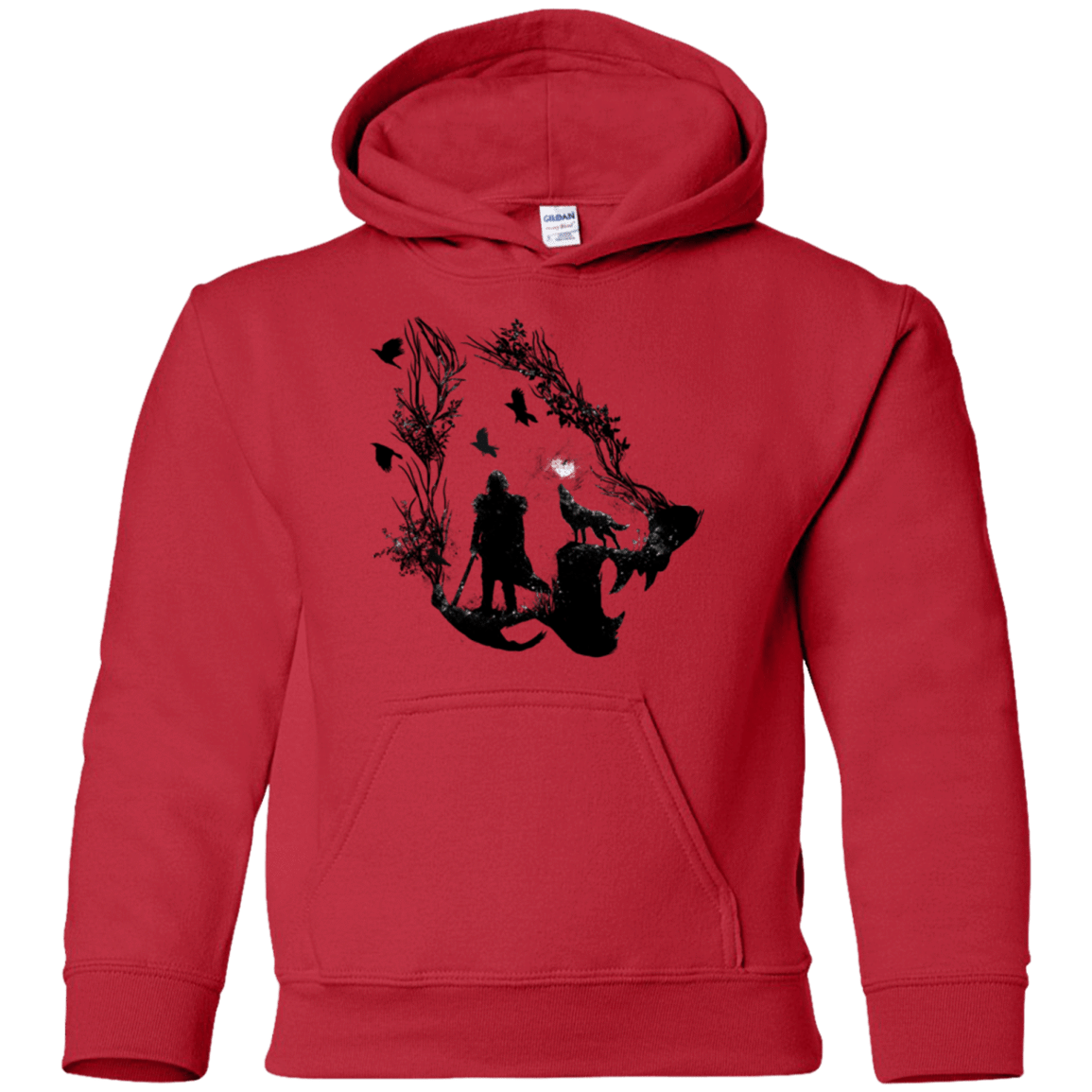 Sweatshirts Red / YS Lone wolf Youth Hoodie