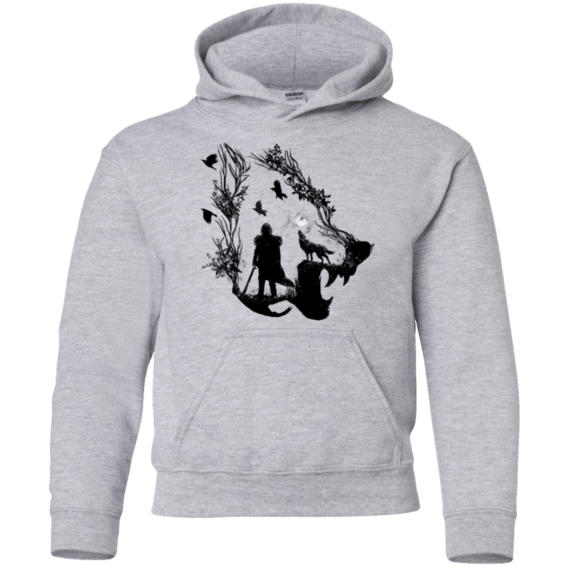 Sweatshirts Sport Grey / YS Lone wolf Youth Hoodie