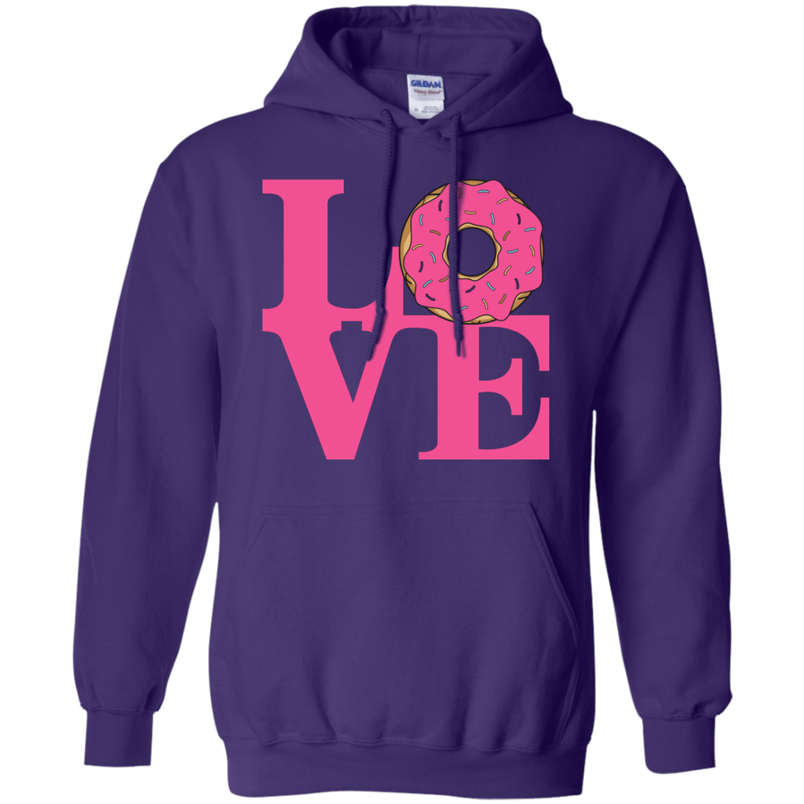Sweatshirts Purple / S Love Donut Pullover Hoodie