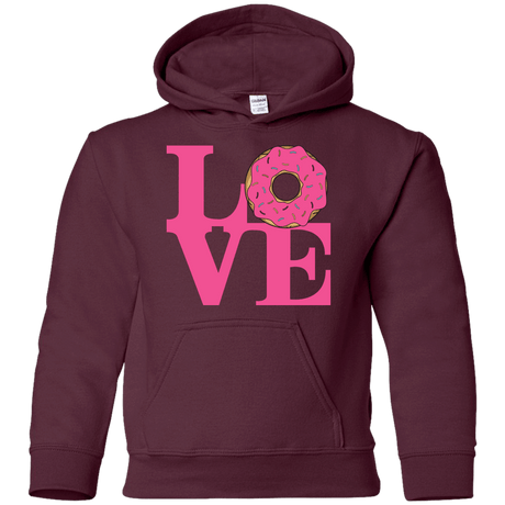 Sweatshirts Maroon / YS Love Donut Youth Hoodie