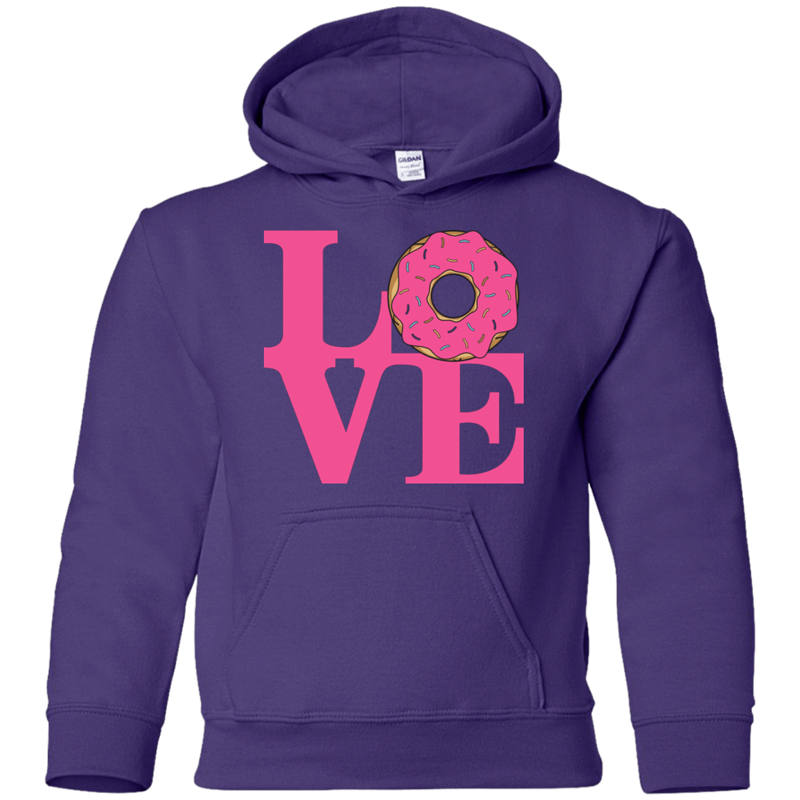Sweatshirts Purple / YS Love Donut Youth Hoodie