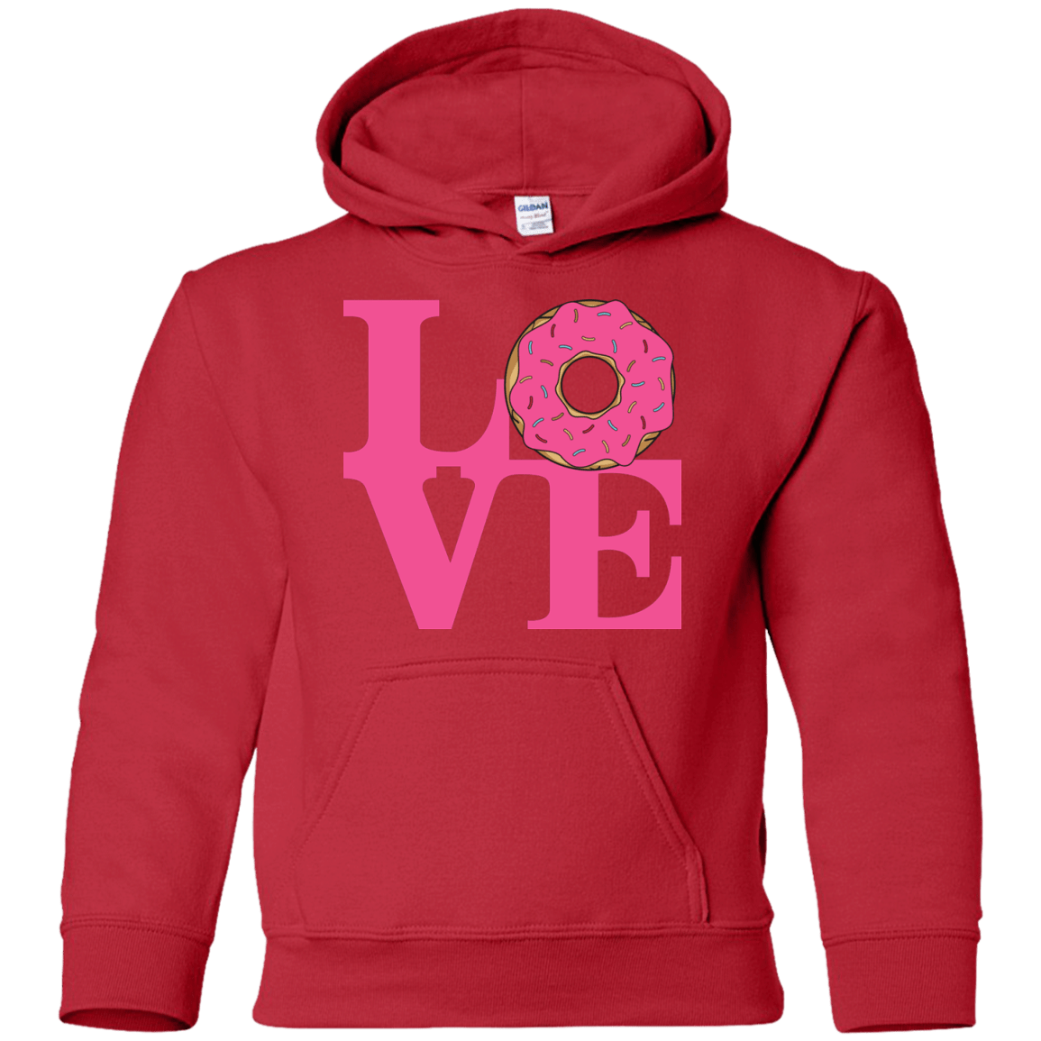 Sweatshirts Red / YS Love Donut Youth Hoodie