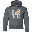 Sweatshirts Dark Heather / YS Love Droids Youth Hoodie
