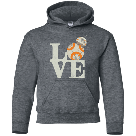 Sweatshirts Dark Heather / YS Love Droids Youth Hoodie