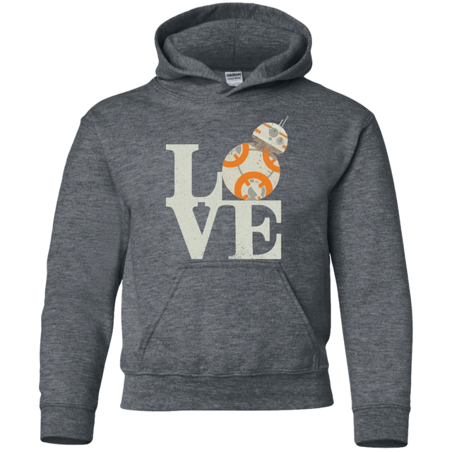 Sweatshirts Dark Heather / YS Love Droids Youth Hoodie