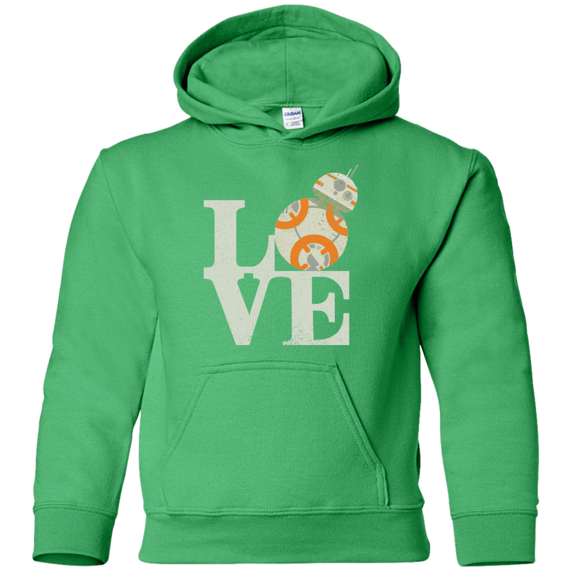 Sweatshirts Irish Green / YS Love Droids Youth Hoodie