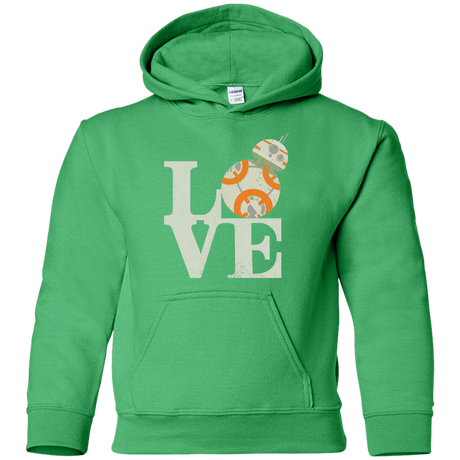 Sweatshirts Irish Green / YS Love Droids Youth Hoodie