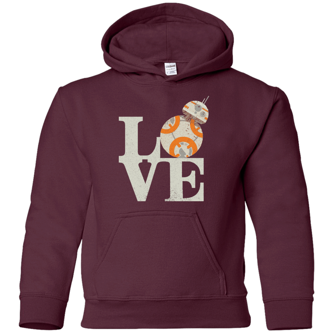 Sweatshirts Maroon / YS Love Droids Youth Hoodie