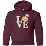 Sweatshirts Maroon / YS Love Droids Youth Hoodie