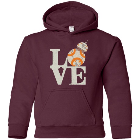 Sweatshirts Maroon / YS Love Droids Youth Hoodie