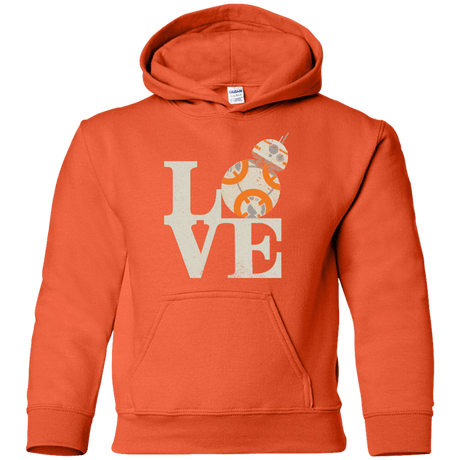 Sweatshirts Orange / YS Love Droids Youth Hoodie