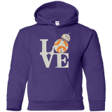 Sweatshirts Purple / YS Love Droids Youth Hoodie
