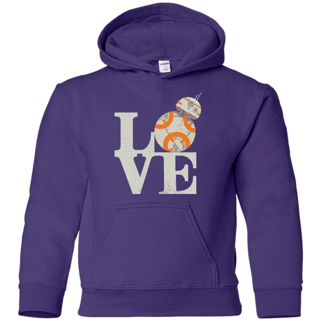 Sweatshirts Purple / YS Love Droids Youth Hoodie