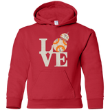 Sweatshirts Red / YS Love Droids Youth Hoodie