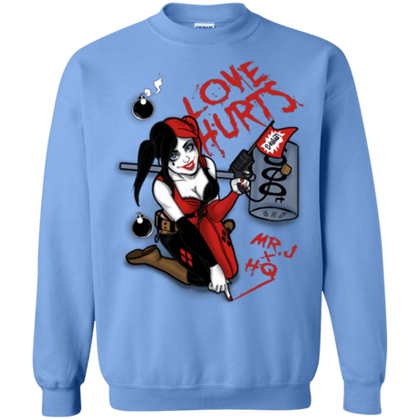 Sweatshirts Carolina Blue / Small Love Hurts Crewneck Sweatshirt