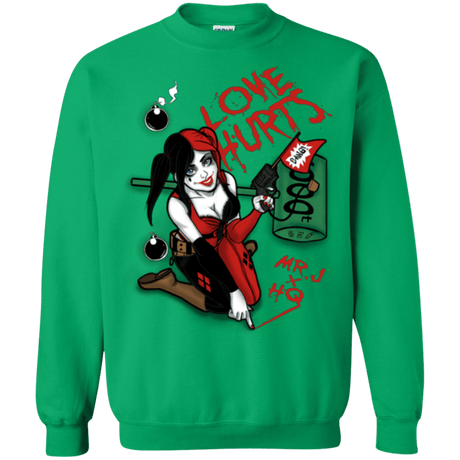 Sweatshirts Irish Green / Small Love Hurts Crewneck Sweatshirt
