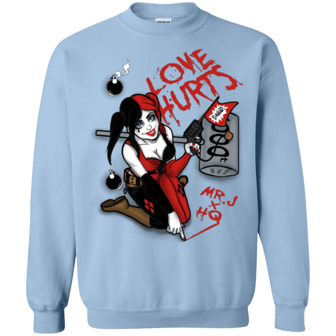 Sweatshirts Light Blue / Small Love Hurts Crewneck Sweatshirt