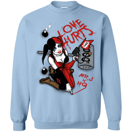 Sweatshirts Light Blue / Small Love Hurts Crewneck Sweatshirt