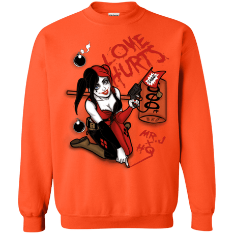 Sweatshirts Orange / Small Love Hurts Crewneck Sweatshirt