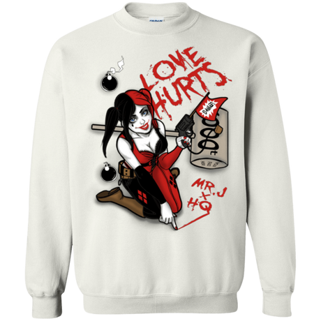 Sweatshirts White / Small Love Hurts Crewneck Sweatshirt
