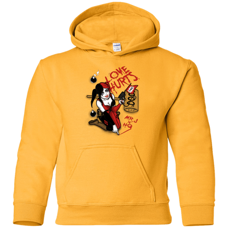 Sweatshirts Gold / YS Love Hurts Youth Hoodie