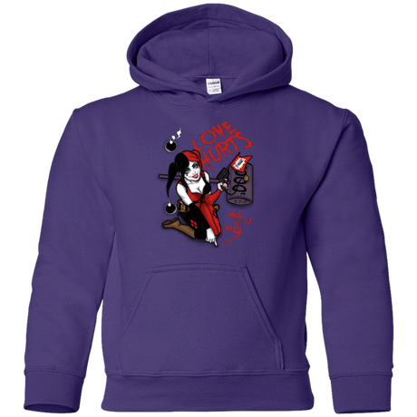 Sweatshirts Purple / YS Love Hurts Youth Hoodie