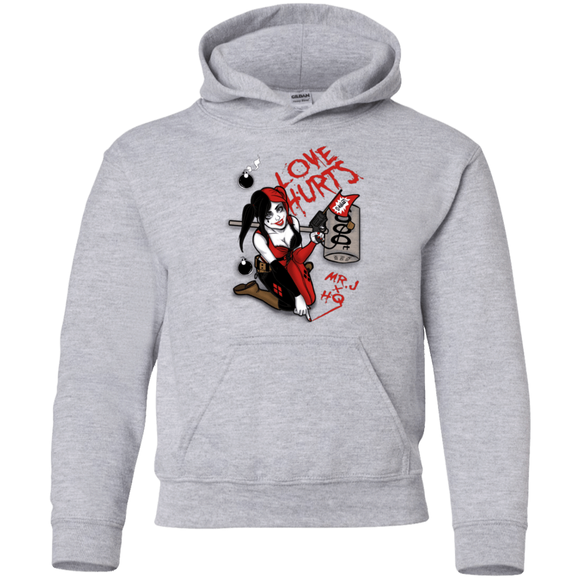 Sweatshirts Sport Grey / YS Love Hurts Youth Hoodie
