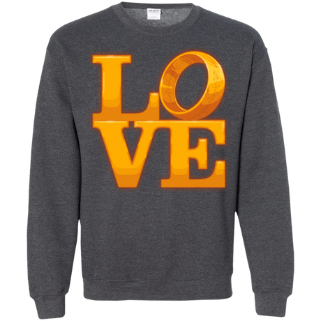 Sweatshirts Dark Heather / Small LOVE Lotr Ring Crewneck Sweatshirt