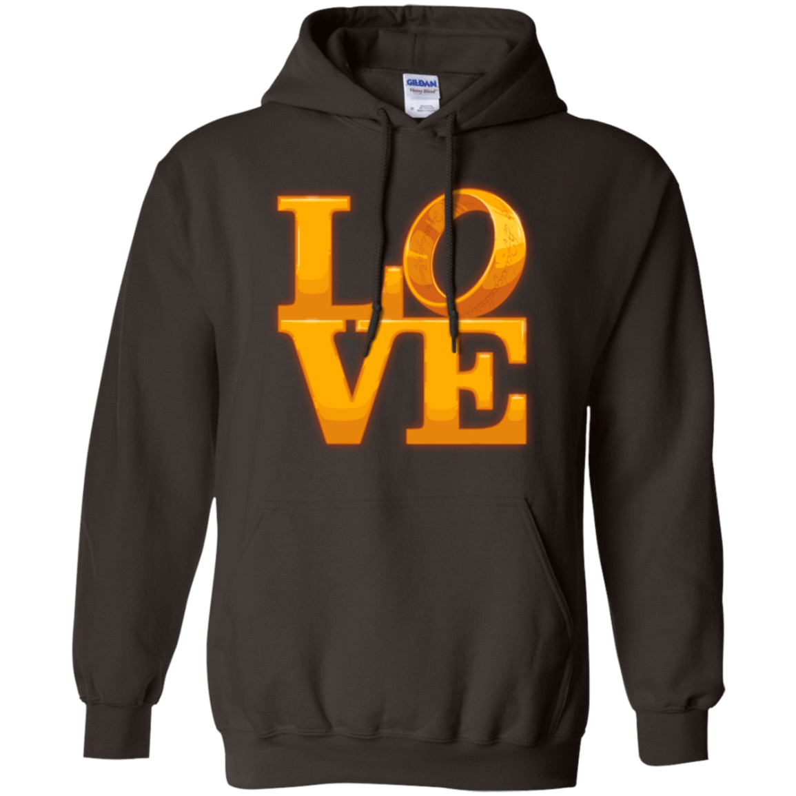 Sweatshirts Dark Chocolate / Small LOVE Lotr Ring Pullover Hoodie