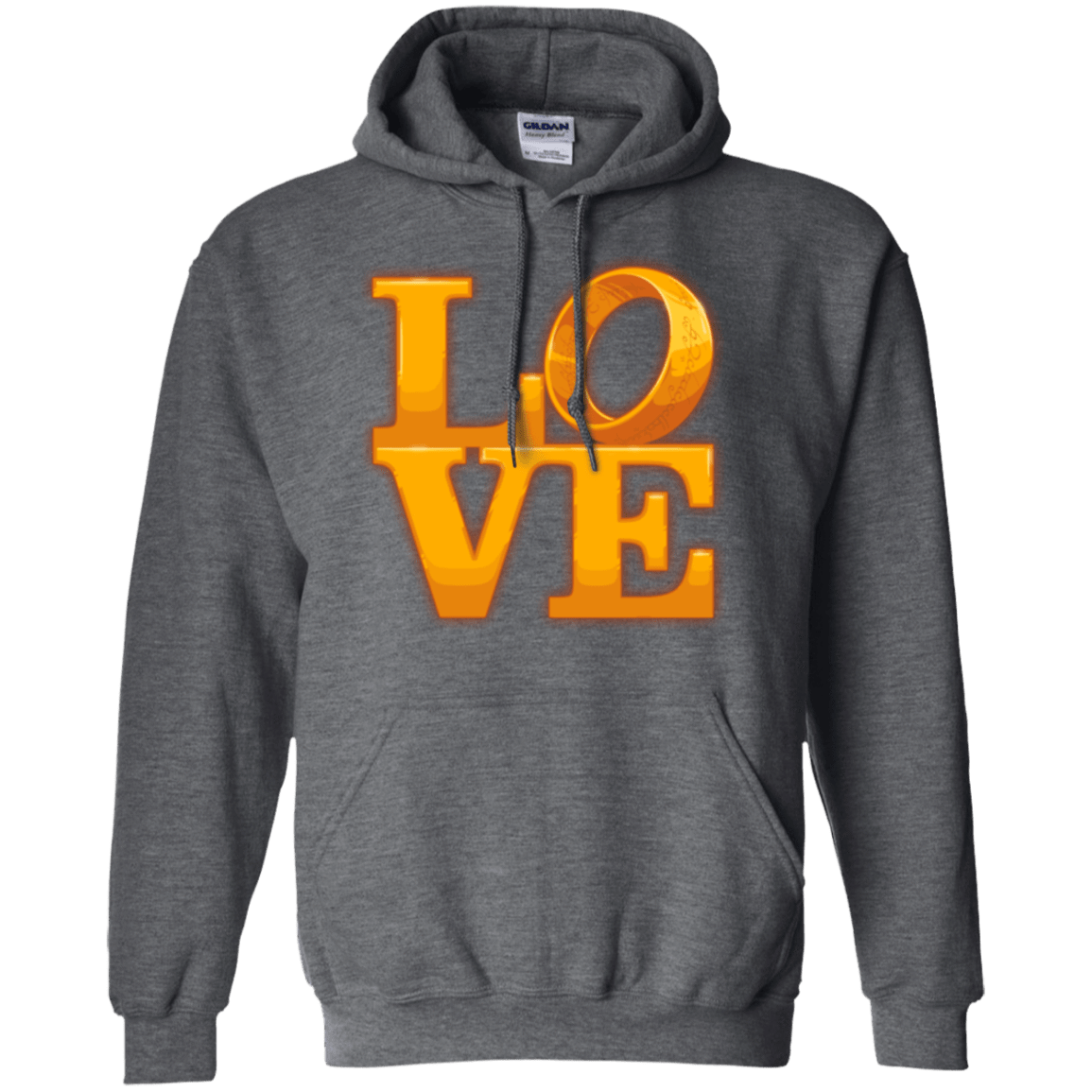 Sweatshirts Dark Heather / Small LOVE Lotr Ring Pullover Hoodie