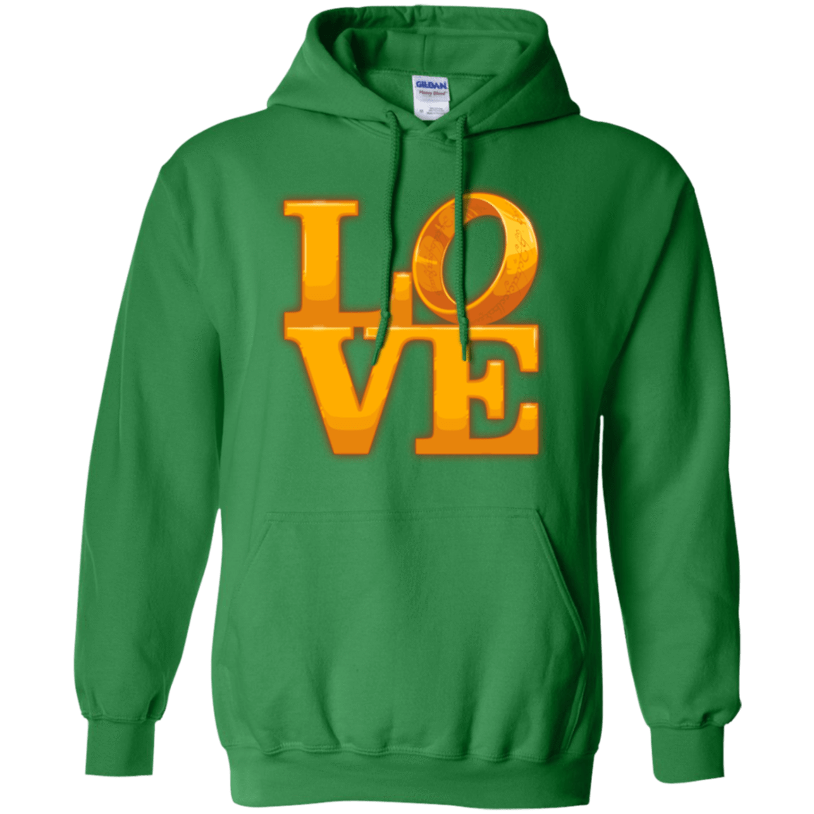 Sweatshirts Irish Green / Small LOVE Lotr Ring Pullover Hoodie