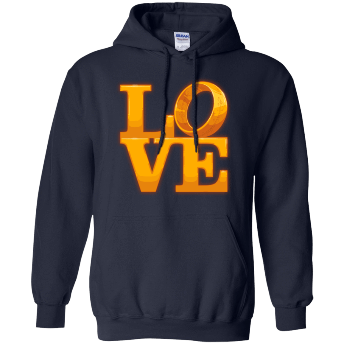 Sweatshirts Navy / Small LOVE Lotr Ring Pullover Hoodie