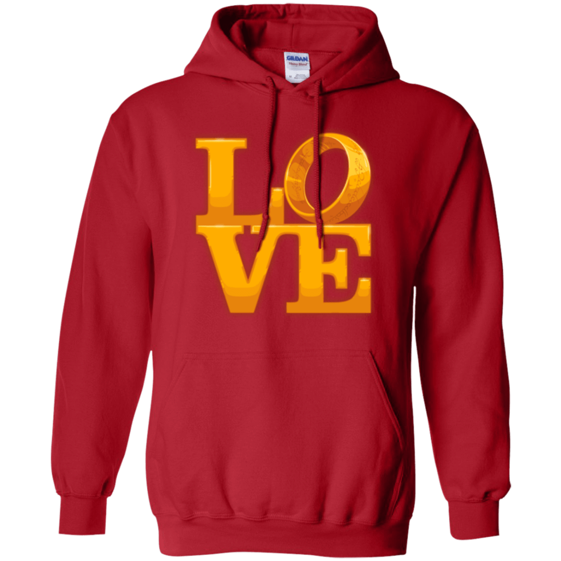 Sweatshirts Red / Small LOVE Lotr Ring Pullover Hoodie