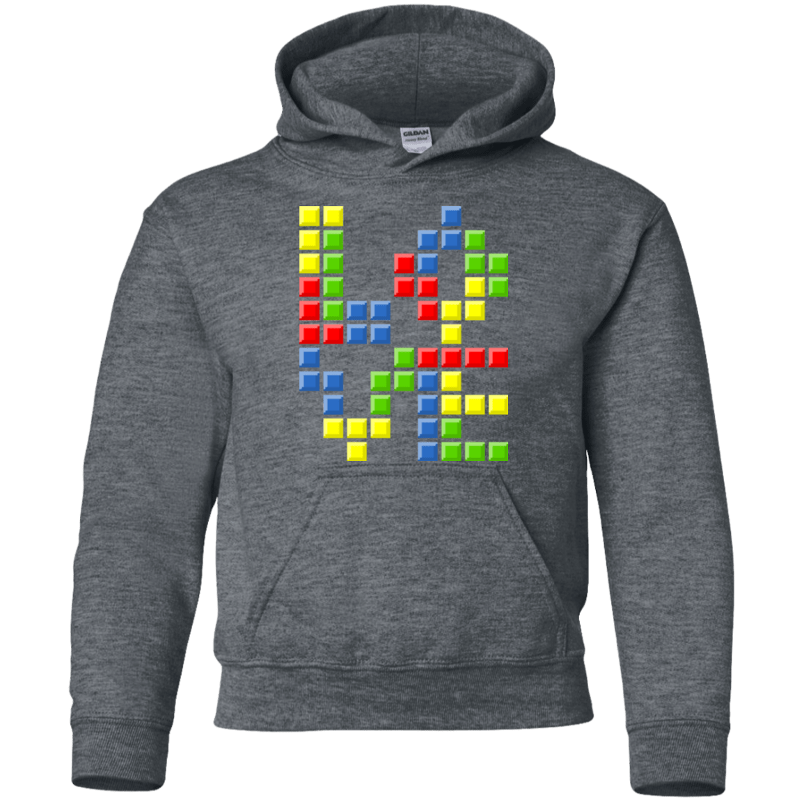 Sweatshirts Dark Heather / YS Love Puzzles Youth Hoodie